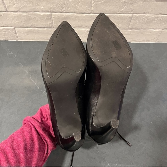 Franco Sarto sz 9.5 Arya black leather lace up pointy toe heels - Picture 11 of 16